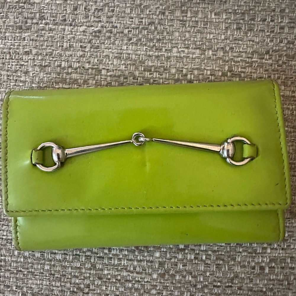 GUCCI Rare Horse Bit Patent Leather Keychain & Card Holder Margarita Color! - Picture 13 of 16